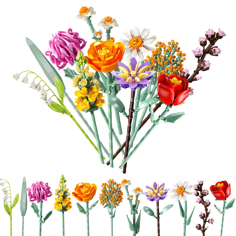 Flower Bouquet Building Blocks Set