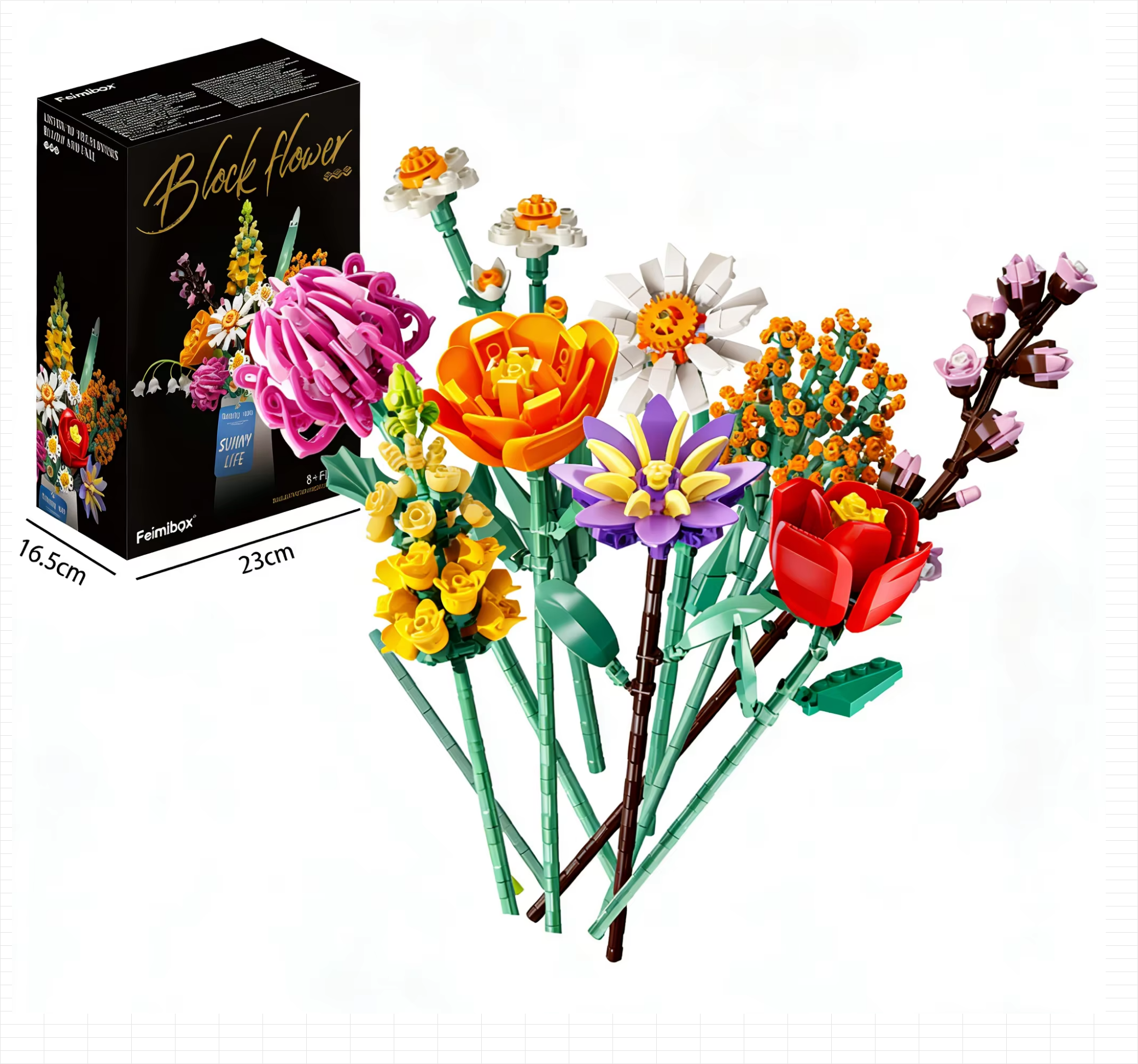 Flower Bouquet Building Blocks Set