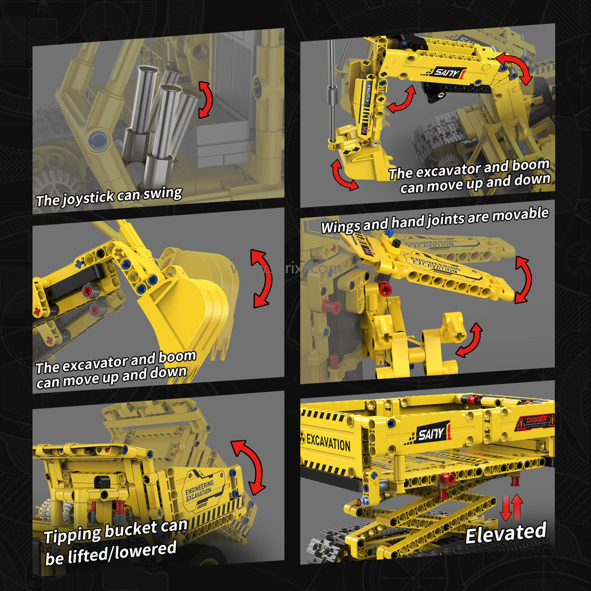 Building Blocks Crane 5-in-1 Set with Remote Control and App remote 555pcs