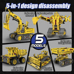 Building Blocks Crane 5-in-1 Set with Remote Control and App remote 555pcs
