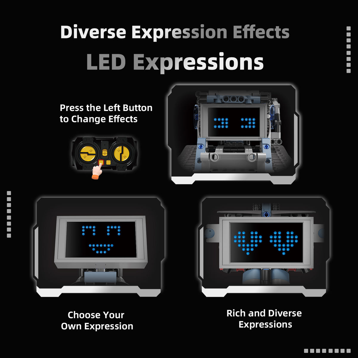 Technical Building Blocks Robots Pro 5-in-1 Set with Remote Control and LED Screen