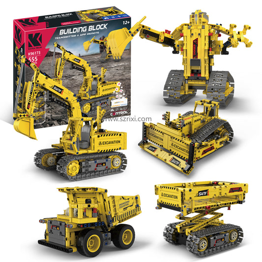 Building Blocks Crane 5-in-1 Set with Remote Control and App remote 555pcs