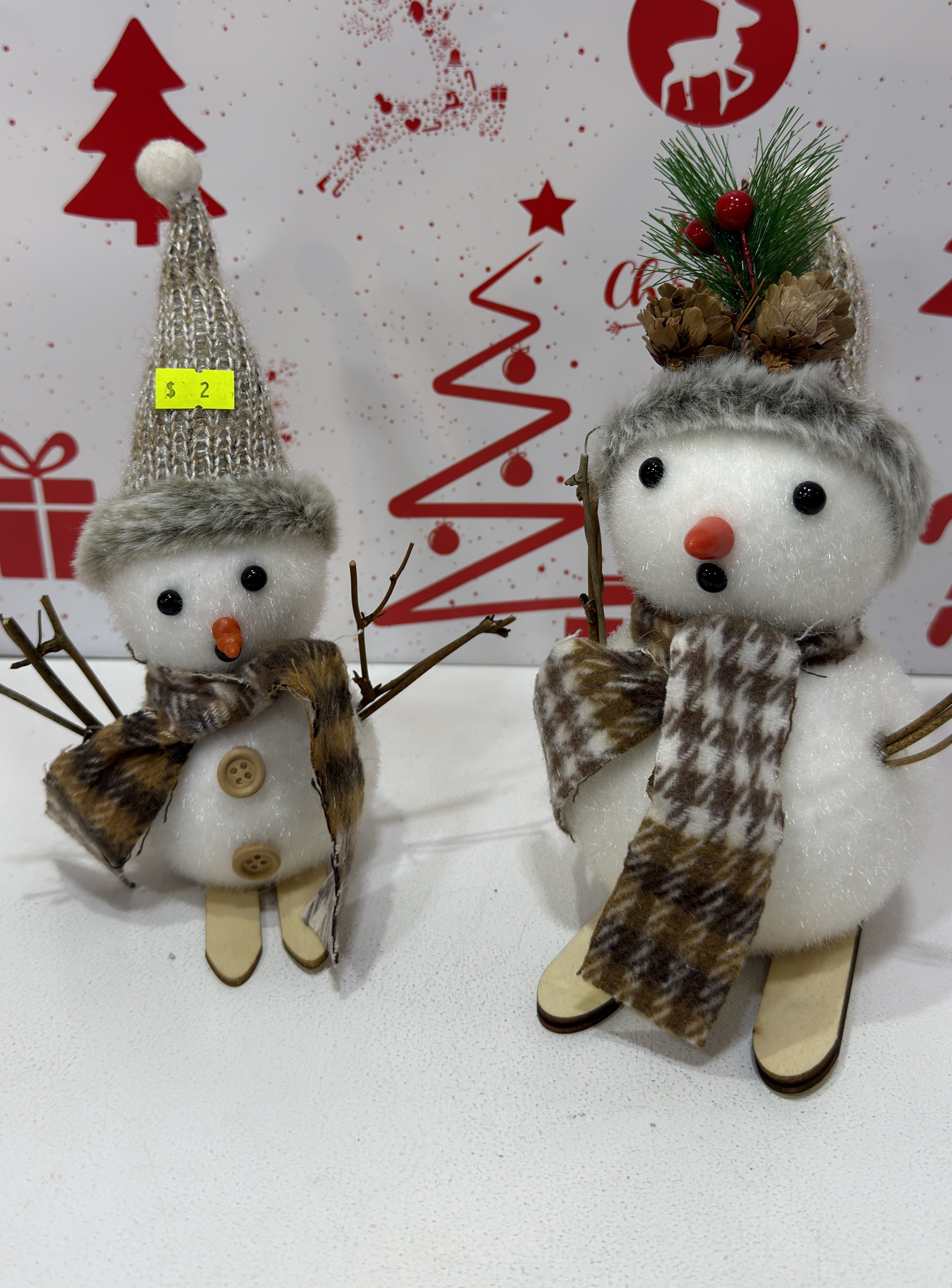 Christmas Snowman and Reindeer Mini Decoration