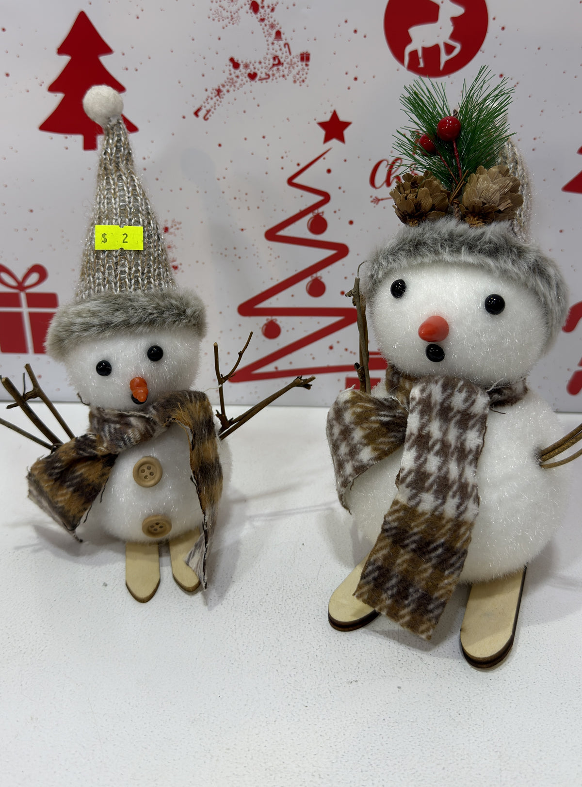 Christmas Snowman and Reindeer Mini Decoration