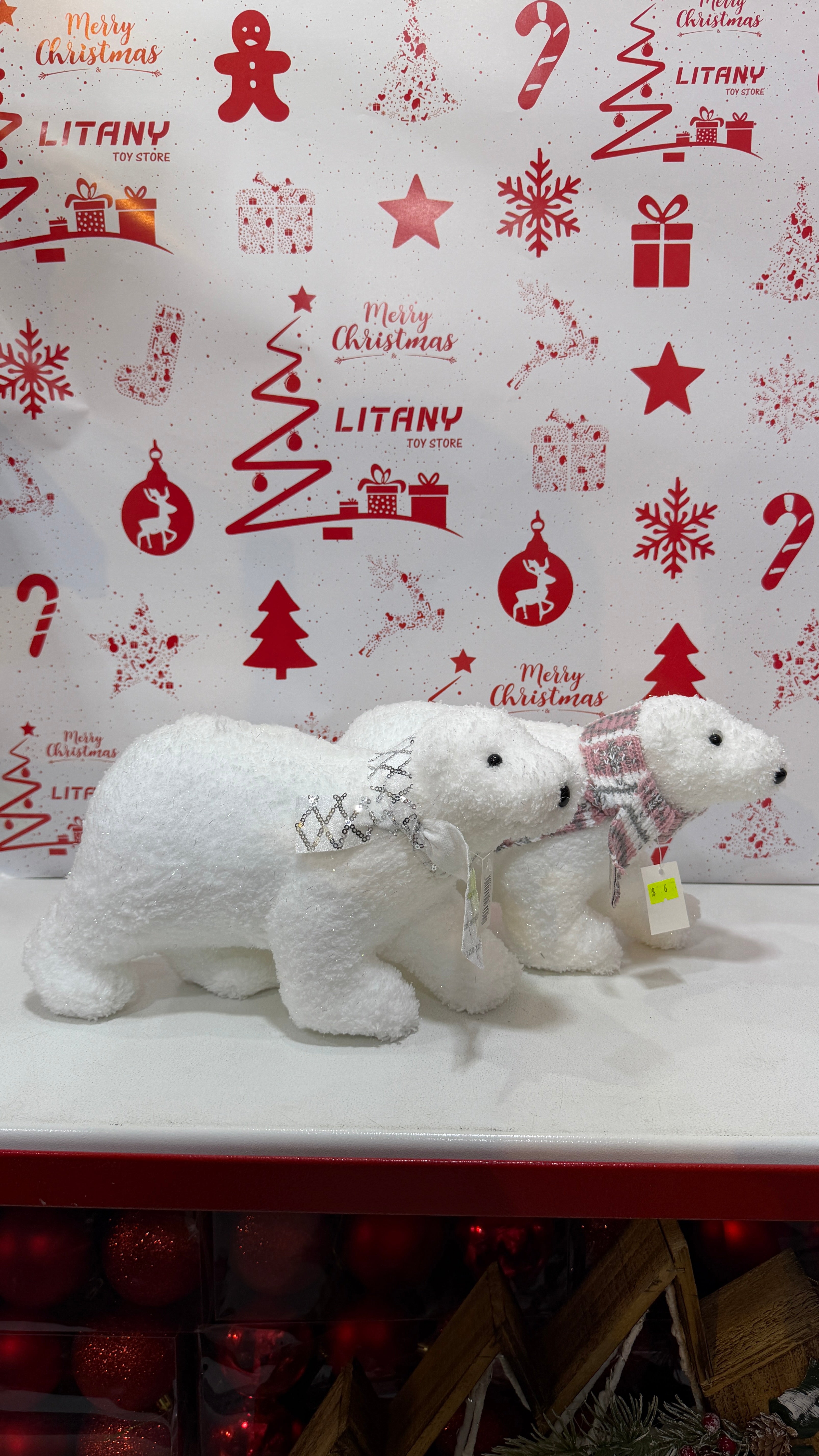 White Lying Christmas Reindeer Decoration 30cm