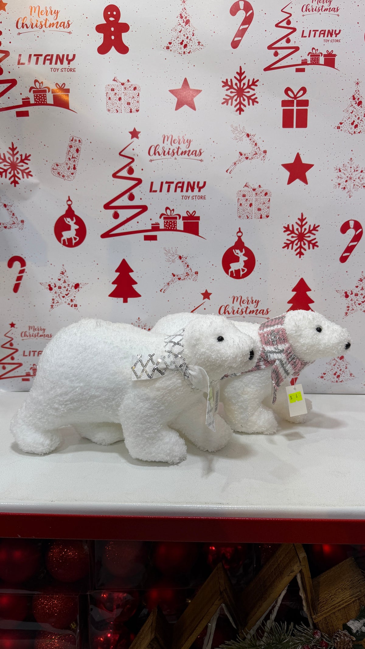 White Lying Christmas Reindeer Decoration 30cm