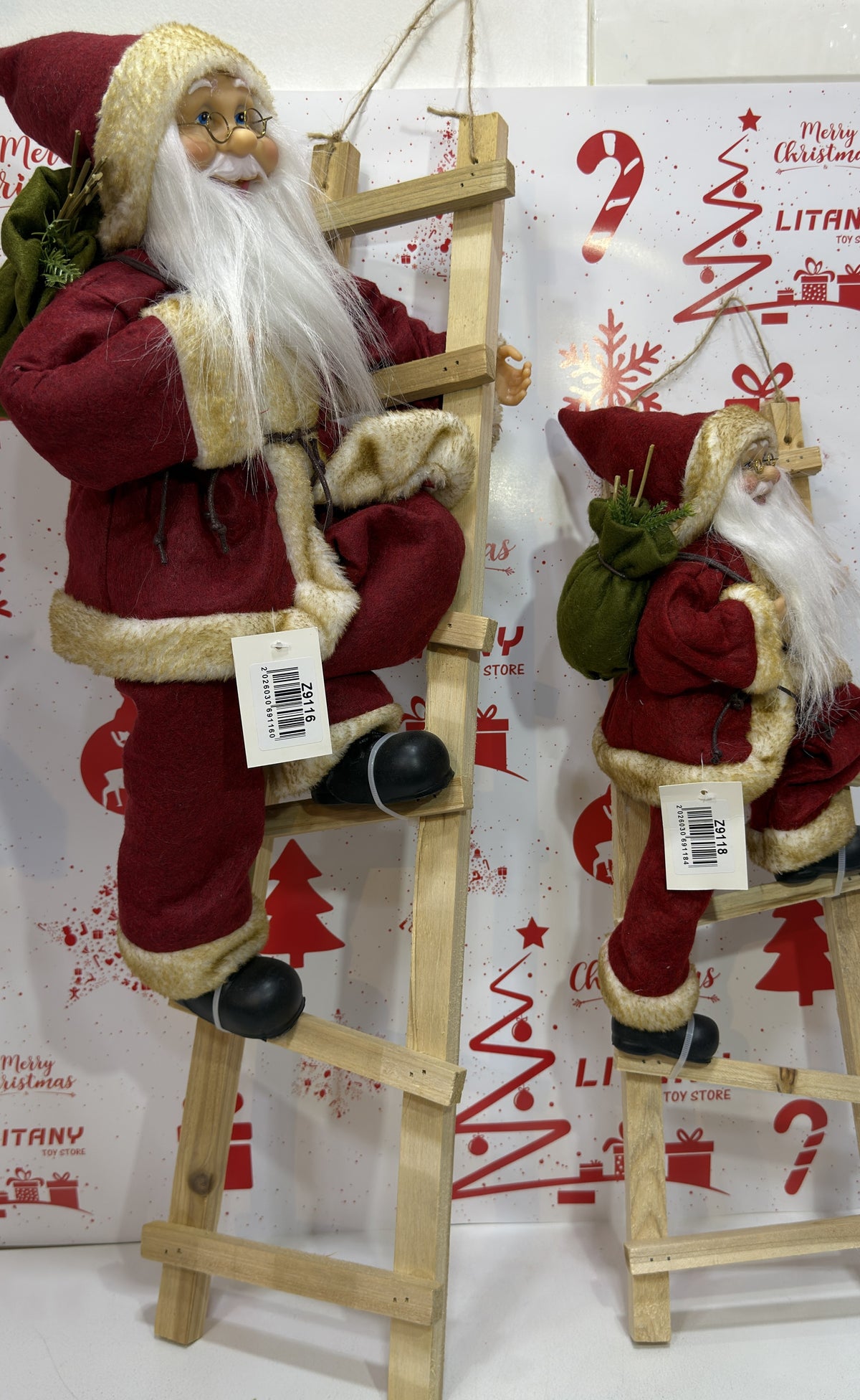 Santa Claus Christmas Ladder Decoration