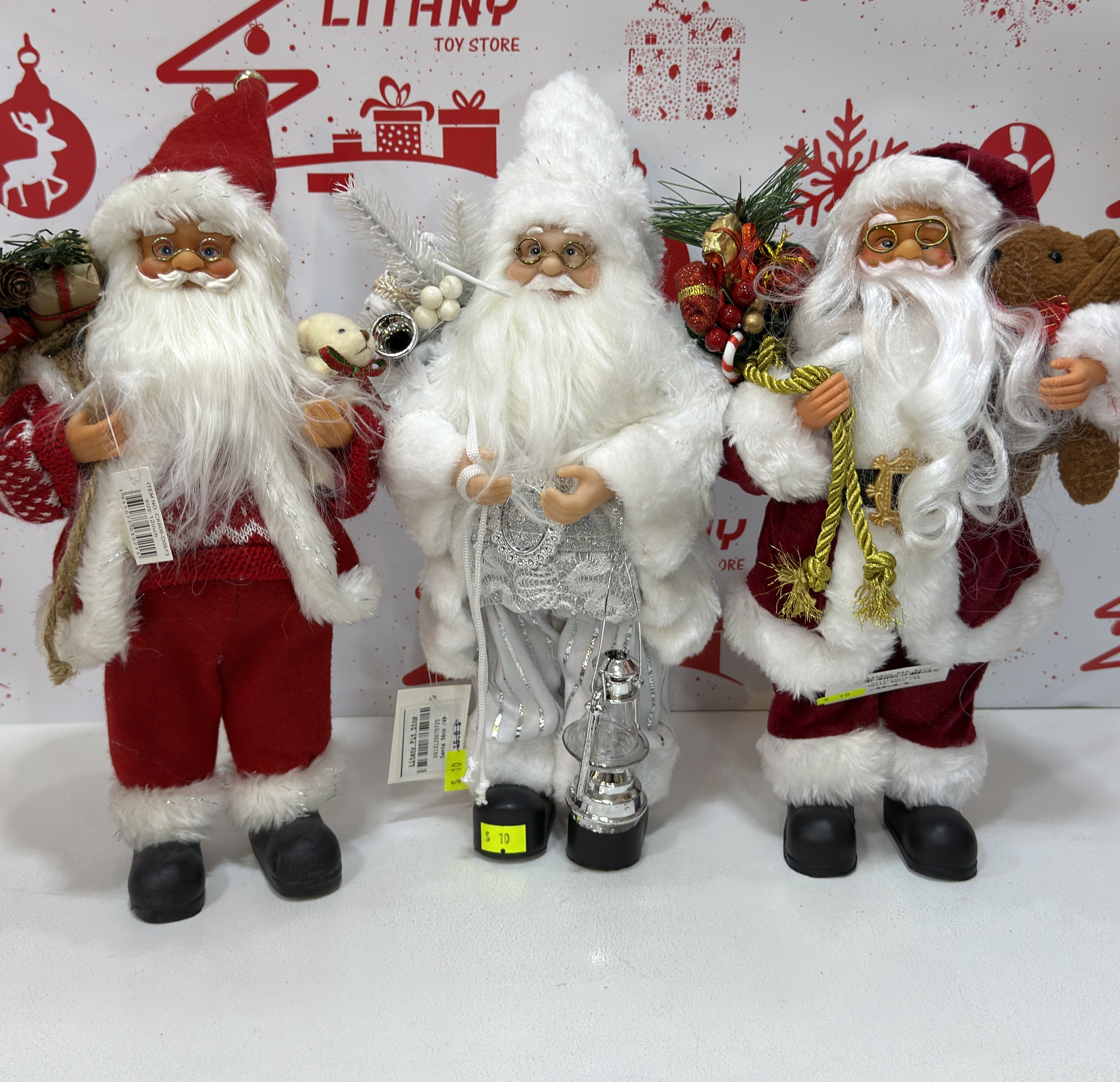 Standing Santa Claus Decoration with Red Suit 35cm