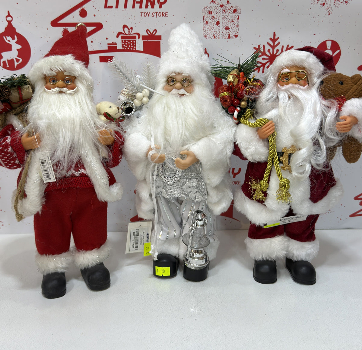 Standing Santa Claus Decoration with Red Suit 35cm