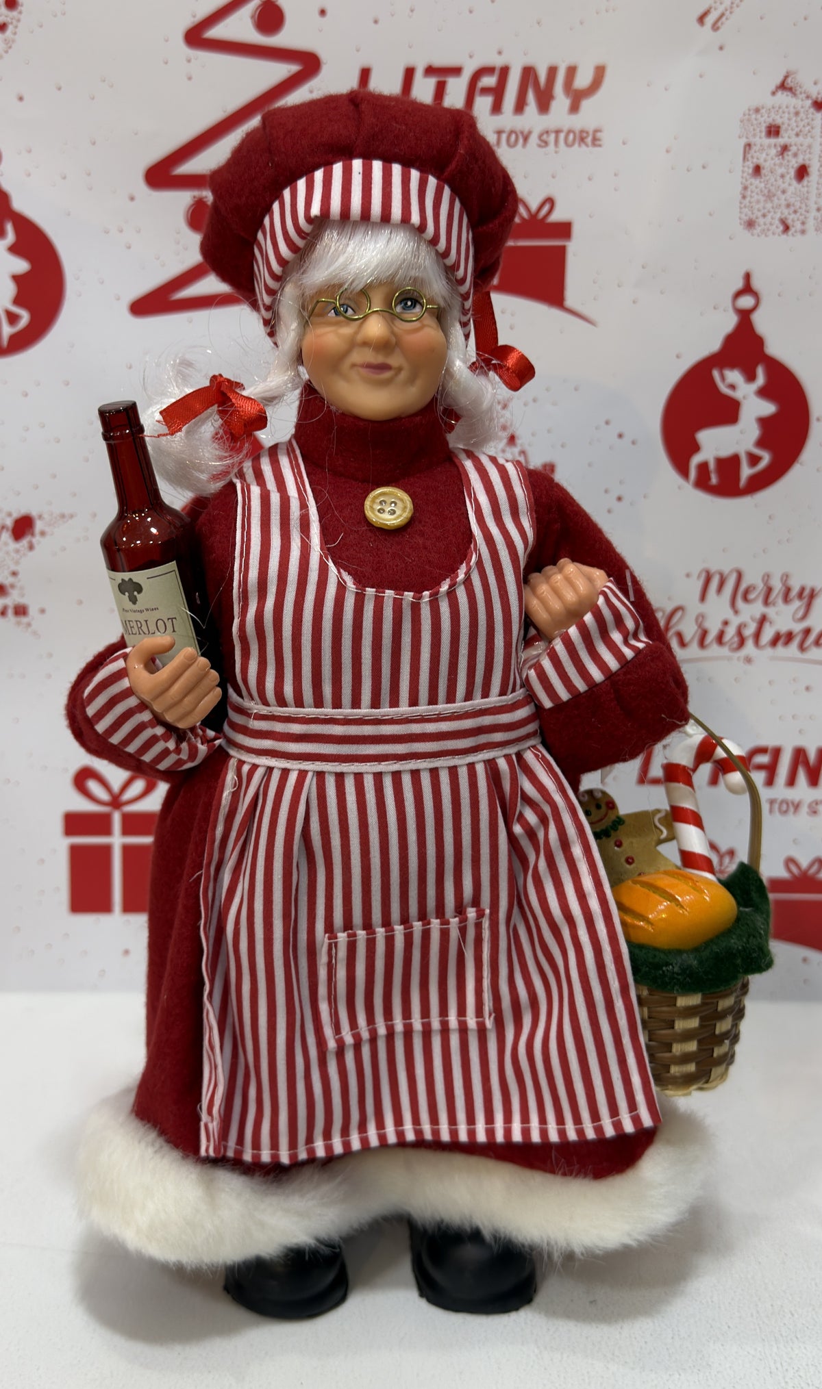 Christmas Santa Claus and Mrs Claus Decoration 35cm