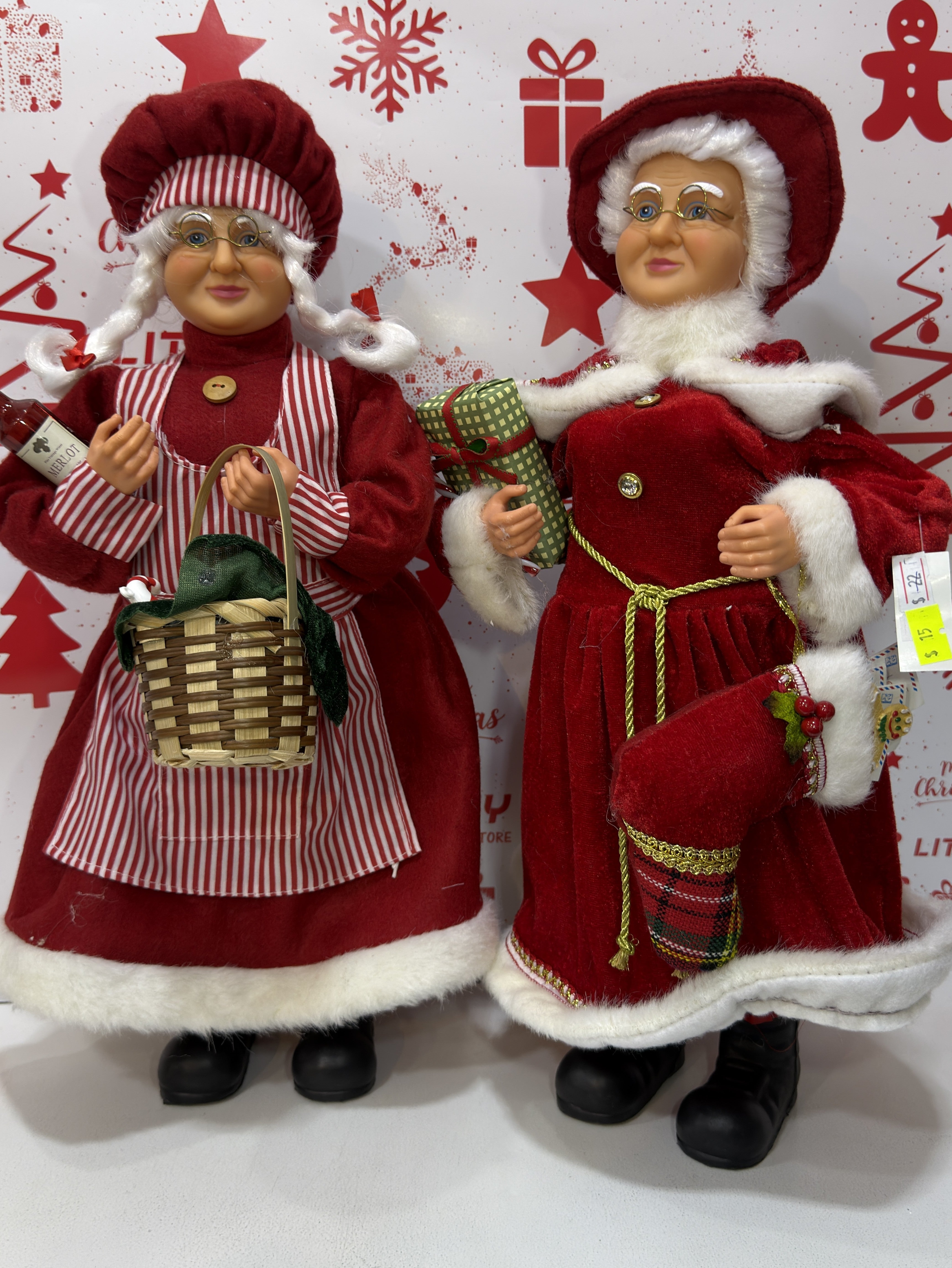 Christmas Santa Claus and Mrs Claus Figure 45cm