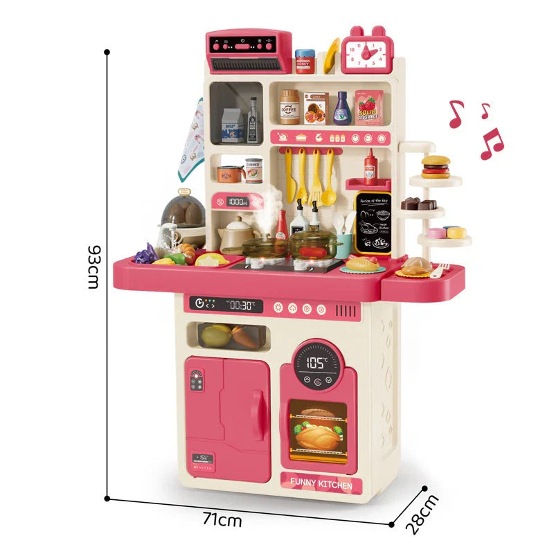 Kids Kitchen Set with Light & Music – 89 Pieces