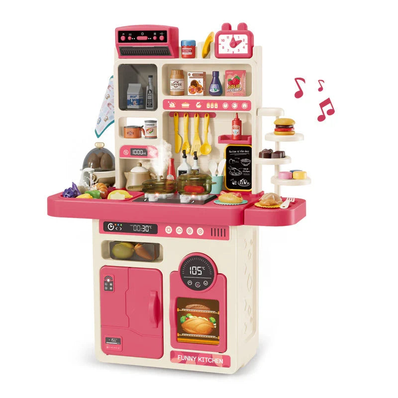 Kids Kitchen Set with Light & Music – 89 Pieces