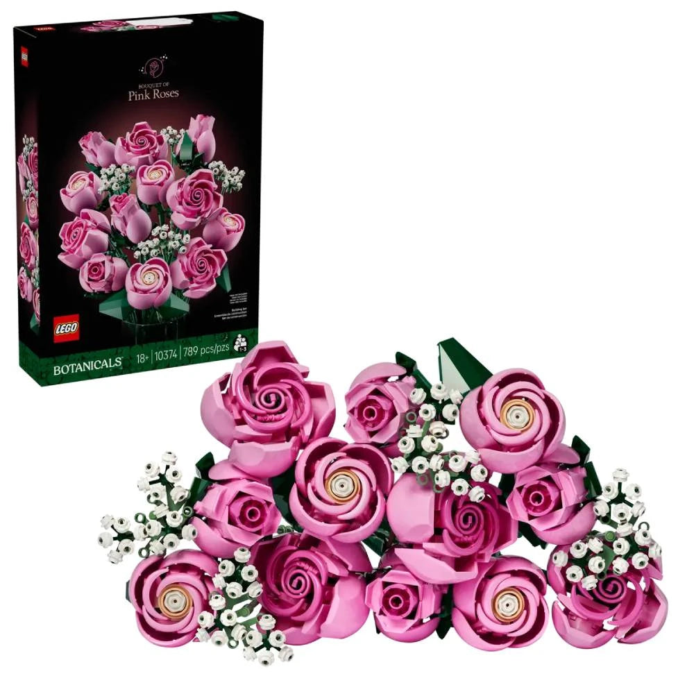 LEGO Botanicals Bouquet of Pink Roses 10374 – Flower Building Set, 789 Pieces