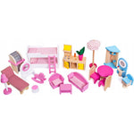 Wooden Doll House with furniture with Pool and outdoor accessories