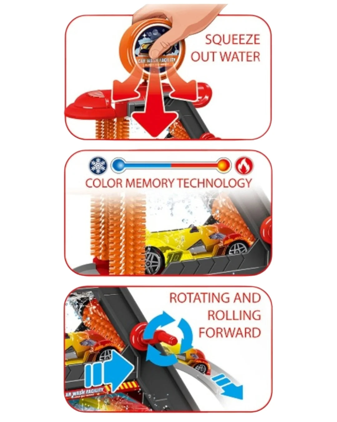 Car Wash Playset with Color-Changing Car 24-Piece