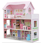 Wooden Doll House With 8PCS Furnitures