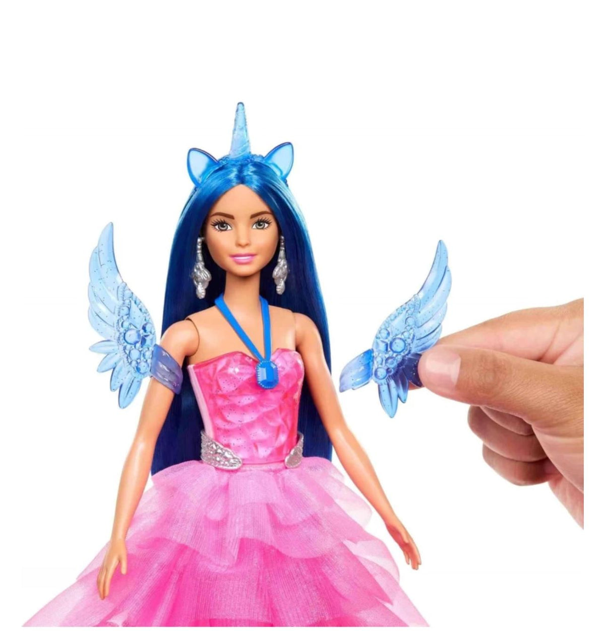 Barbie 65th Anniversary Sapphire Unicorn Doll HRR16 – Pink Gown & Blue Hair