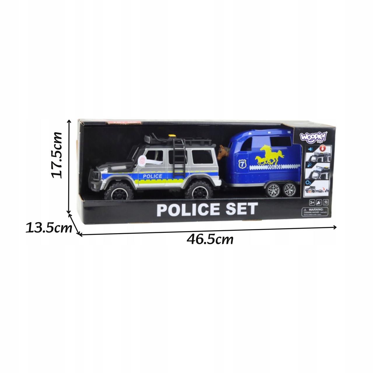 WOOPIE Off-road Police Car Set with Horse Trailer