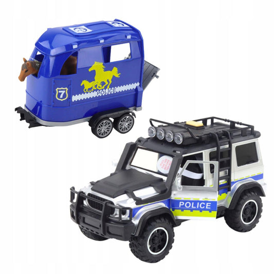 WOOPIE Off-road Police Car Set with Horse Trailer