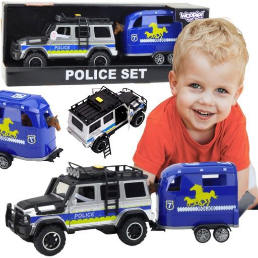 WOOPIE Off-road Police Car Set with Horse Trailer