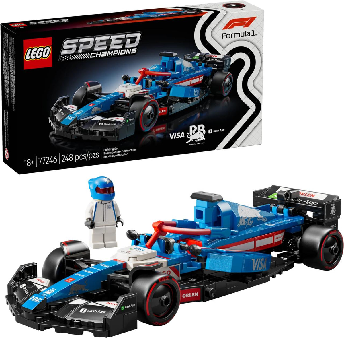 LEGO Speed Champions Visa Cash App RB VCARB 01 F1 Race Car 77246 – 248 Pieces