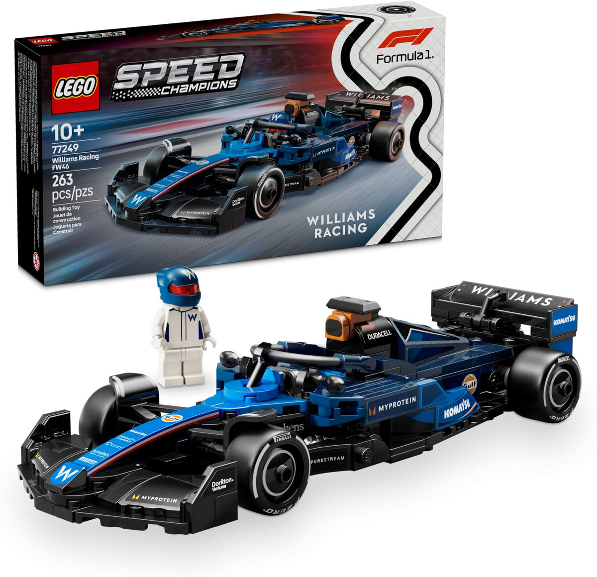 LEGO Speed Champions Williams Racing FW46 F1 Race Car 77249 – 263 Pieces