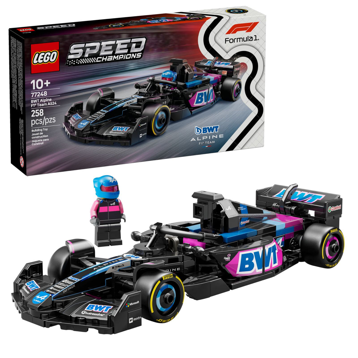LEGO Speed Champions BWT Alpine F1 Team A524 Race Car 77248 – 258 Pieces