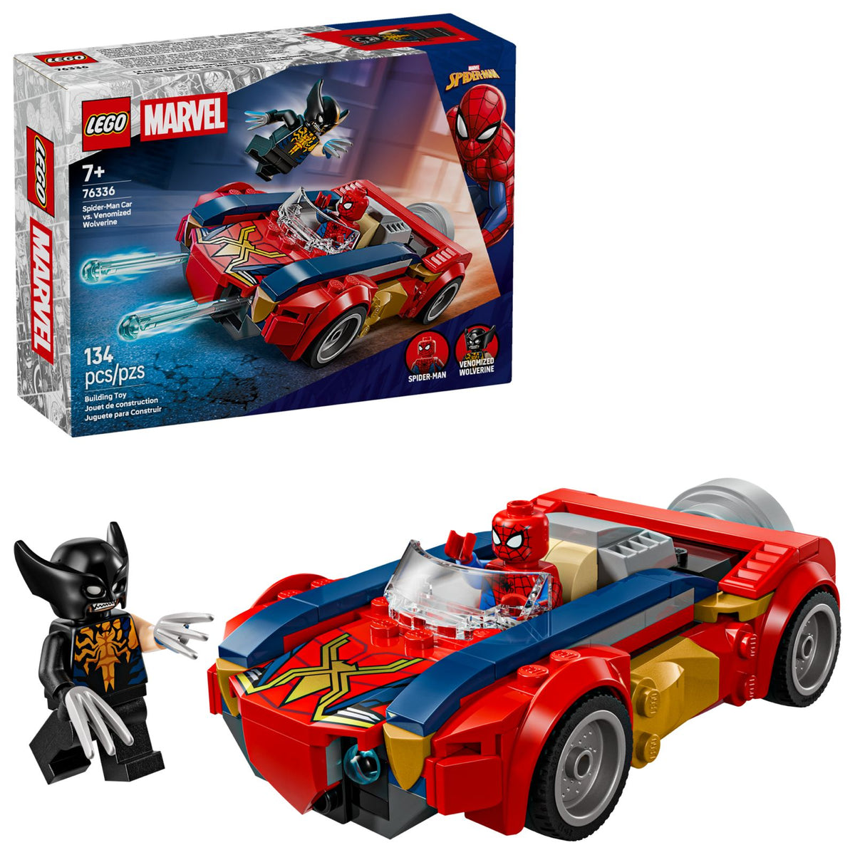 LEGO Marvel Spider-Man Car vs. Venomized Wolverine 76336 – 134 Pieces
