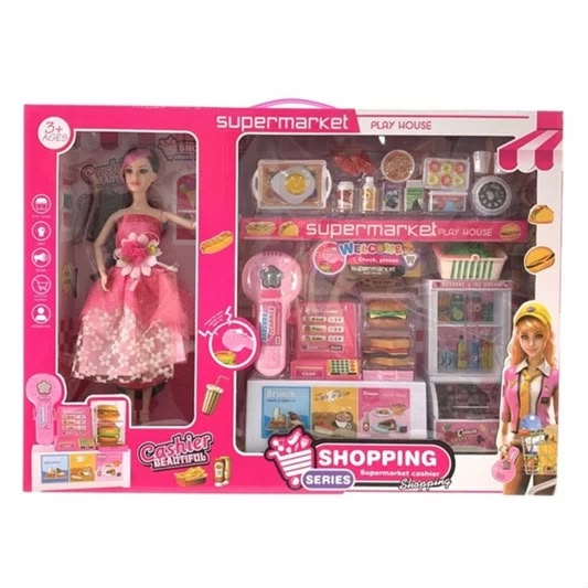 Shopping Supermarket Cashier With doll