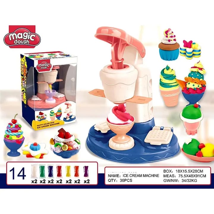 Magic Dough Ice Cream Machine – Modeling Dough Playset