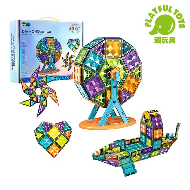 Magnetic Building Blocks – 63 Pieces