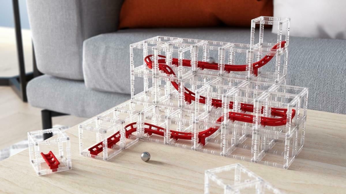MagnetCubes Rollercoaster Marble Run DH0239 – 64 Cubes