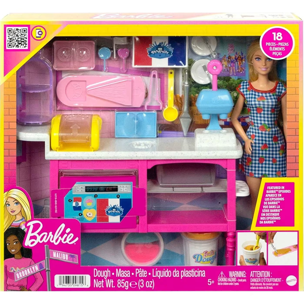 Barbie Buddy's Café Playset HJY19 – Barbie Bakery & 18 Pieces