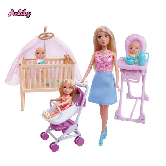 Anlily 11.5-Inch Doll with Baby Care Set – Multicolor