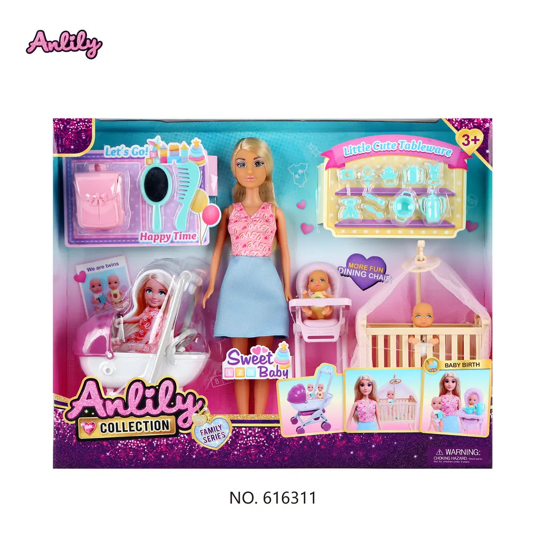 Anlily 11.5-Inch Doll with Baby Care Set