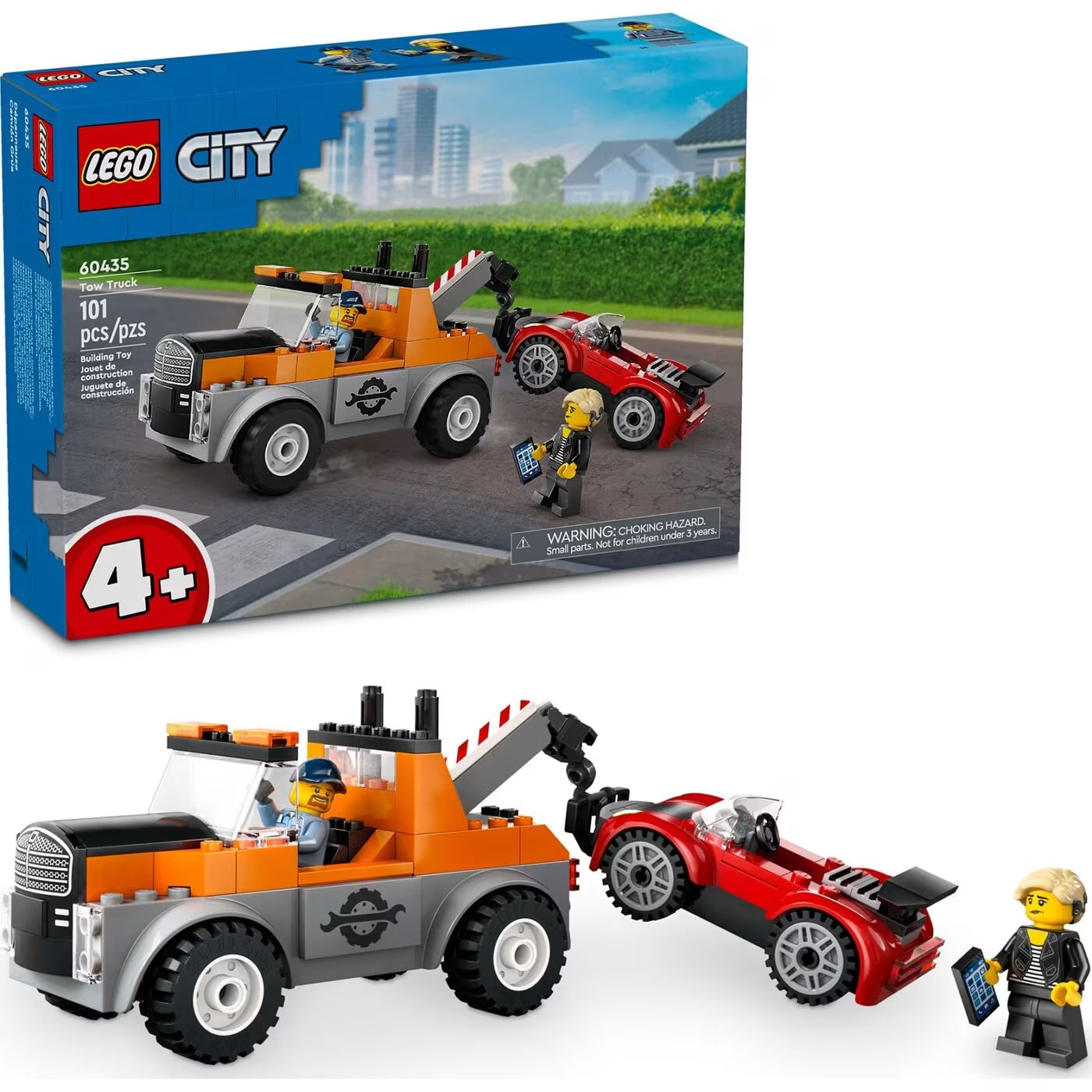 LEGO City tow truck and sports car repair