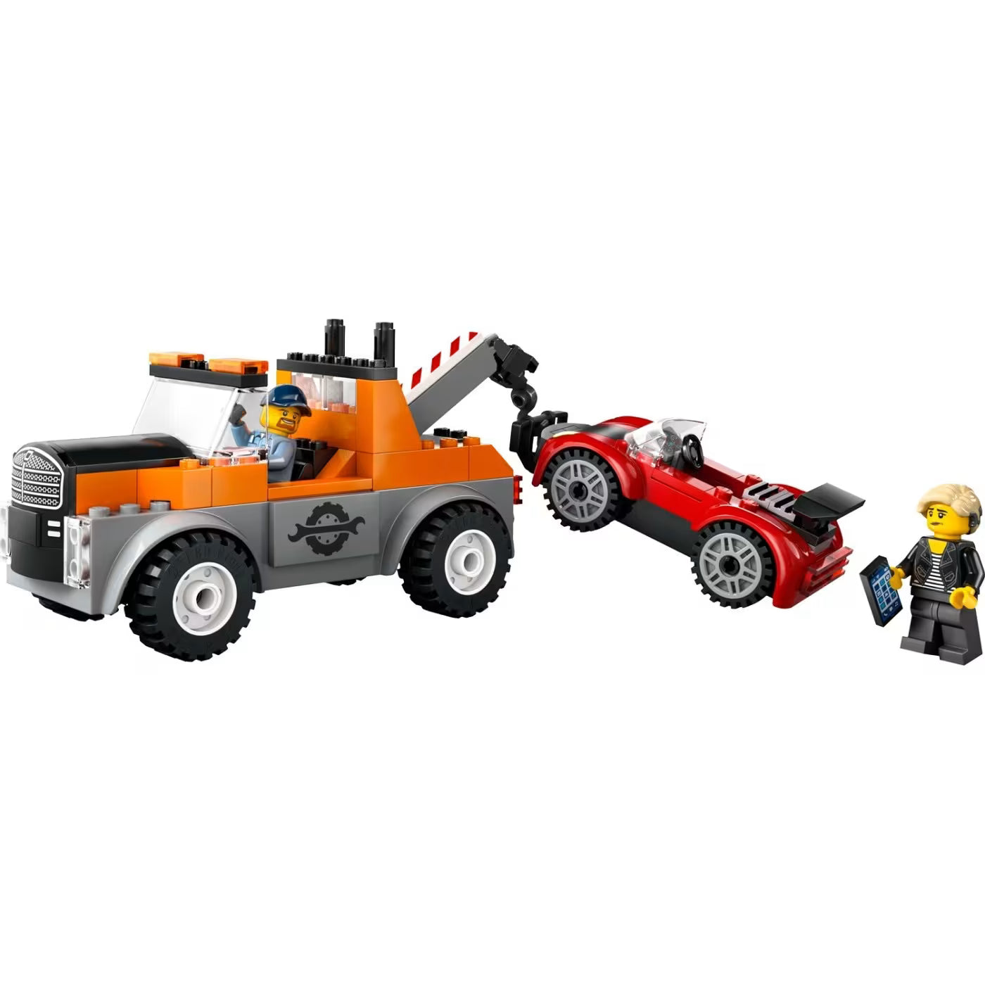 LEGO City tow truck and sports car repair