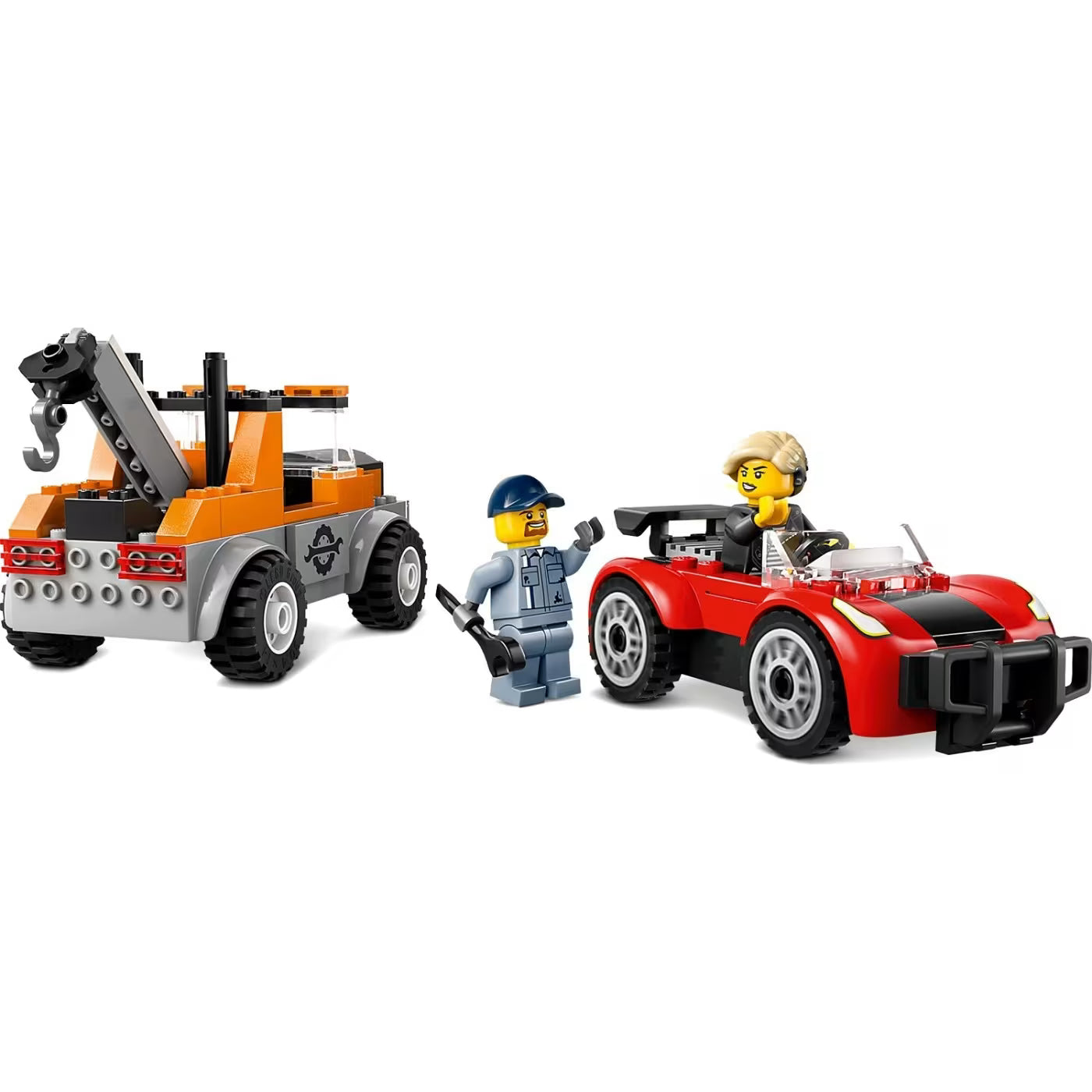 LEGO City tow truck and sports car repair