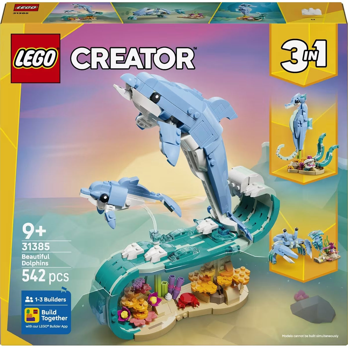 LEGO Creator 3-in-1 Beautiful Dolphins 31385 | 542 Pieces