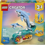 LEGO Creator 3-in-1 Sea Animals: Beautiful Dolphins 31385 – 542 Pieces
