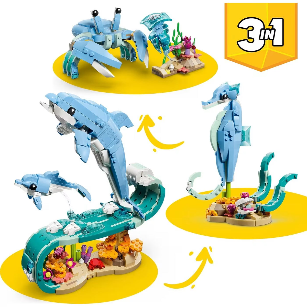 LEGO Creator 3-in-1 Beautiful Dolphins 31385 | 542 Pieces