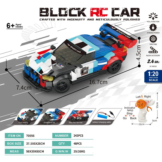 Pingao Blocks – Remote-Controlled Racing Car 1:20 Technic 243pcs