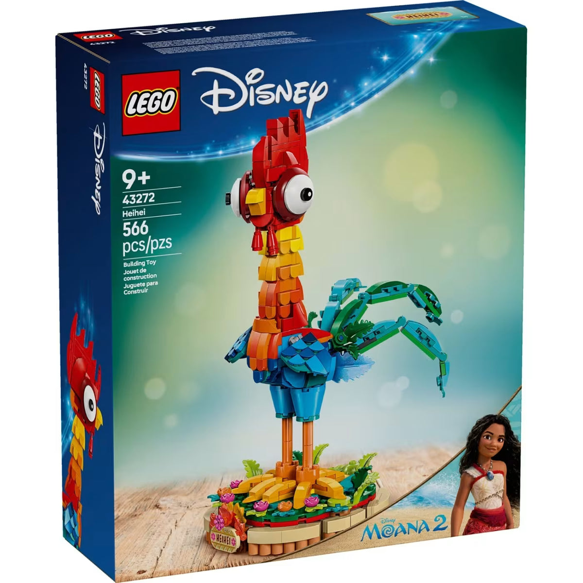 LEGO Disney Heihei 43272 – Moana 2 Displayable Animal Building Set | 566 Pieces