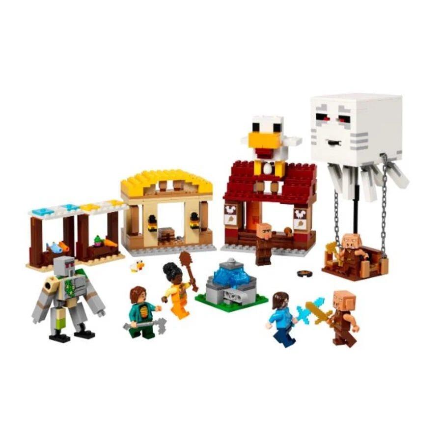 LEGO Minecraft The Ghast Balloon Village Attack 21273 – Minecraft Movie Set, 555 Pieces