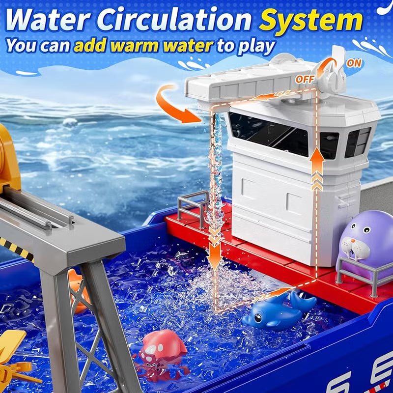 Cargo Ship Toy with Gantry Crane – Battery Operated & Water Floating