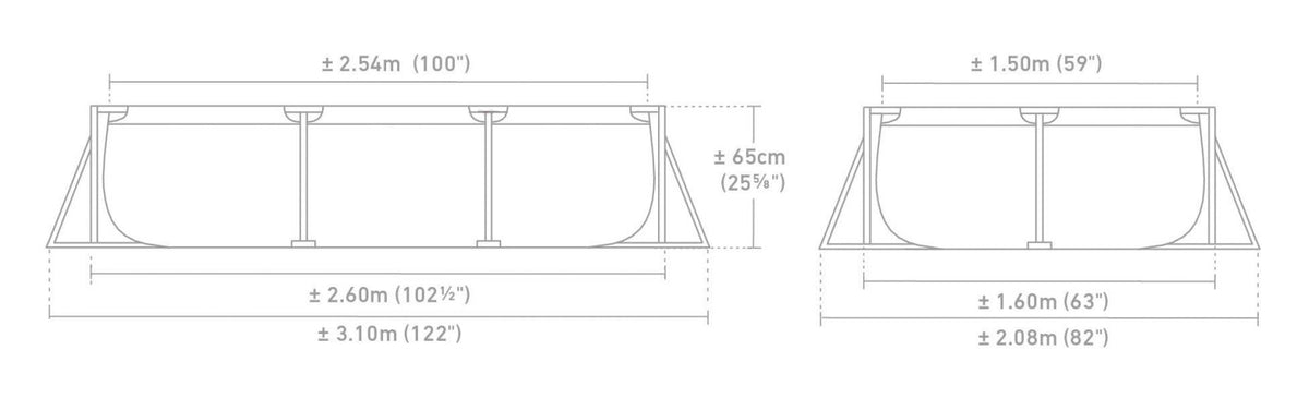 Intex Rectangular Frame Pool 2.6cm x 1.6cm x 0.65cm