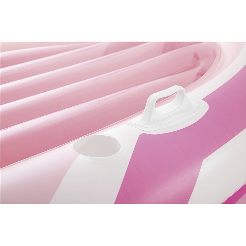 Intex Inflatable Swim Mattress with Pink Canopy 2.57 x 1.35m
