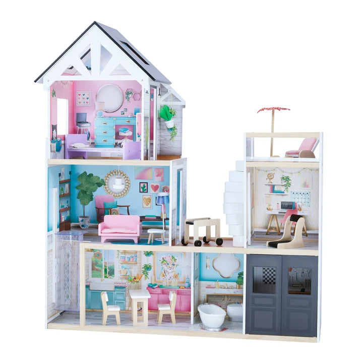Dreamland Mansion Wooden Doll House with 3 Floors