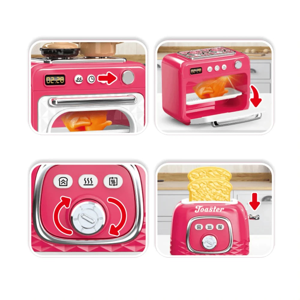 Kids Kitchen Toaster & Oven Pretend Play Set